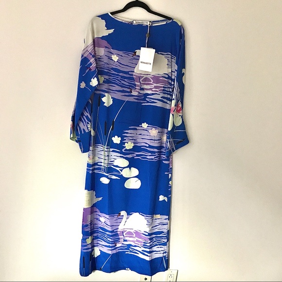 Blue Swan Lily Dress by BERNADETTE size 36 - Picture 2 of 13